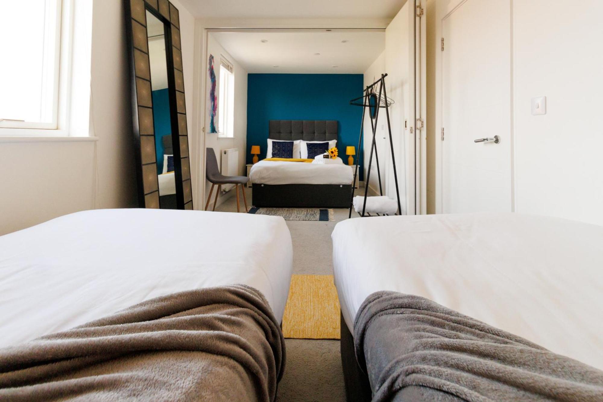 City Centre, Sleeps 7, Stunning Views & Parking, Interconnected Rooms Long Stay Work Contractor Leisure, Diamond Penthouse 剑桥 外观 照片